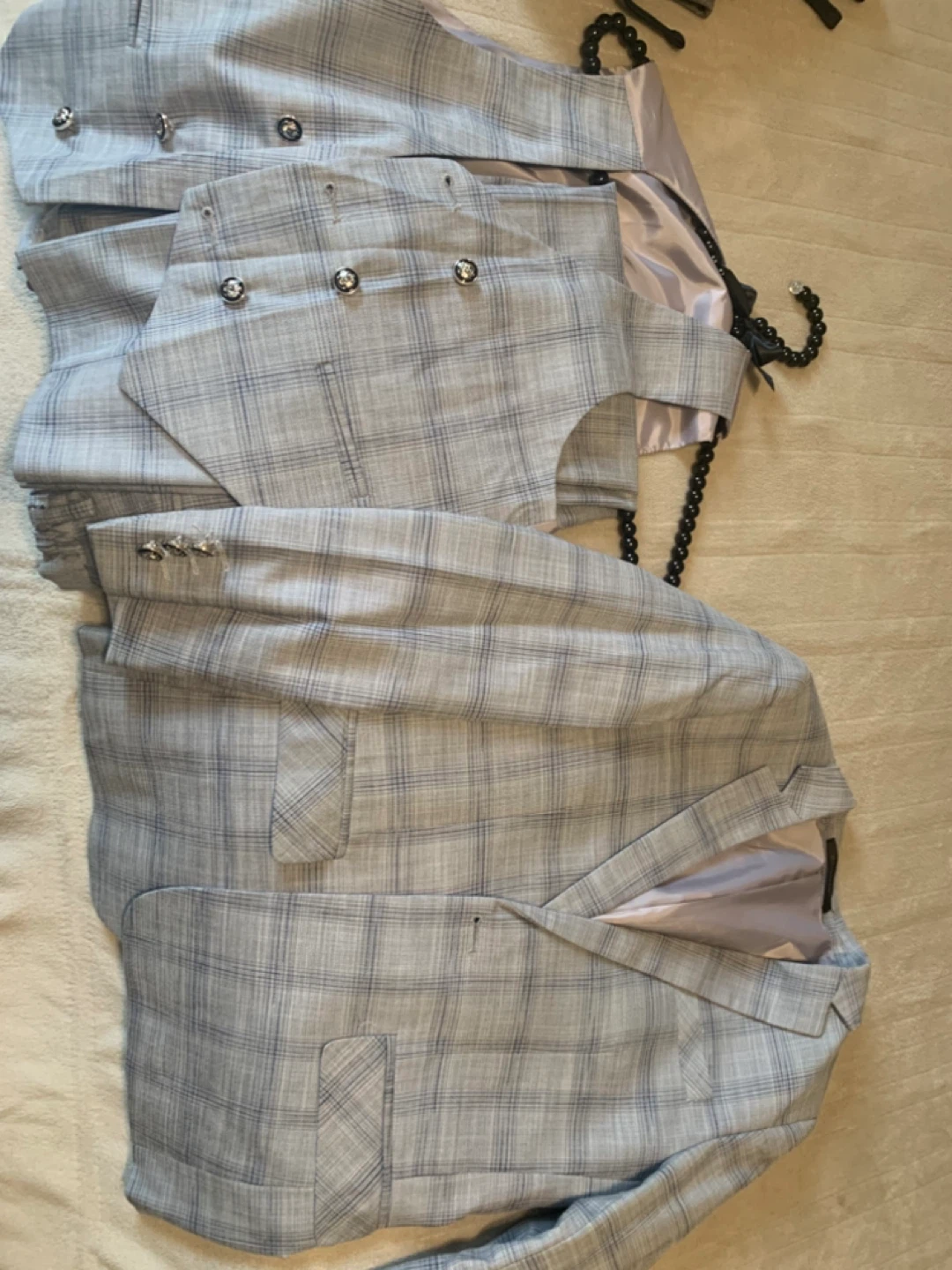 Kids 3-Piece Plaid Suit