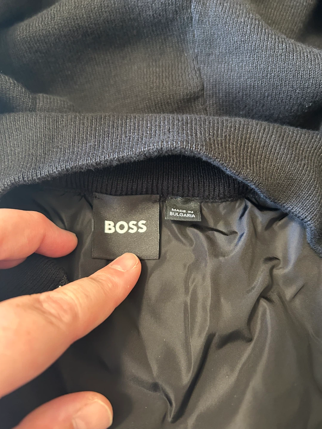 BOSS Black Hoodie with Zipper and Striped Detail - Size XL - photo 2
