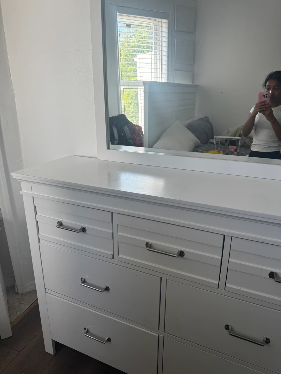 White Dresser with Mirror - photo 3