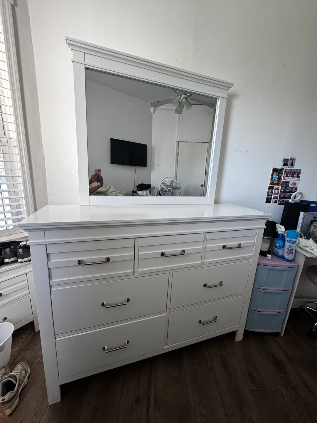 White Dresser with Mirror