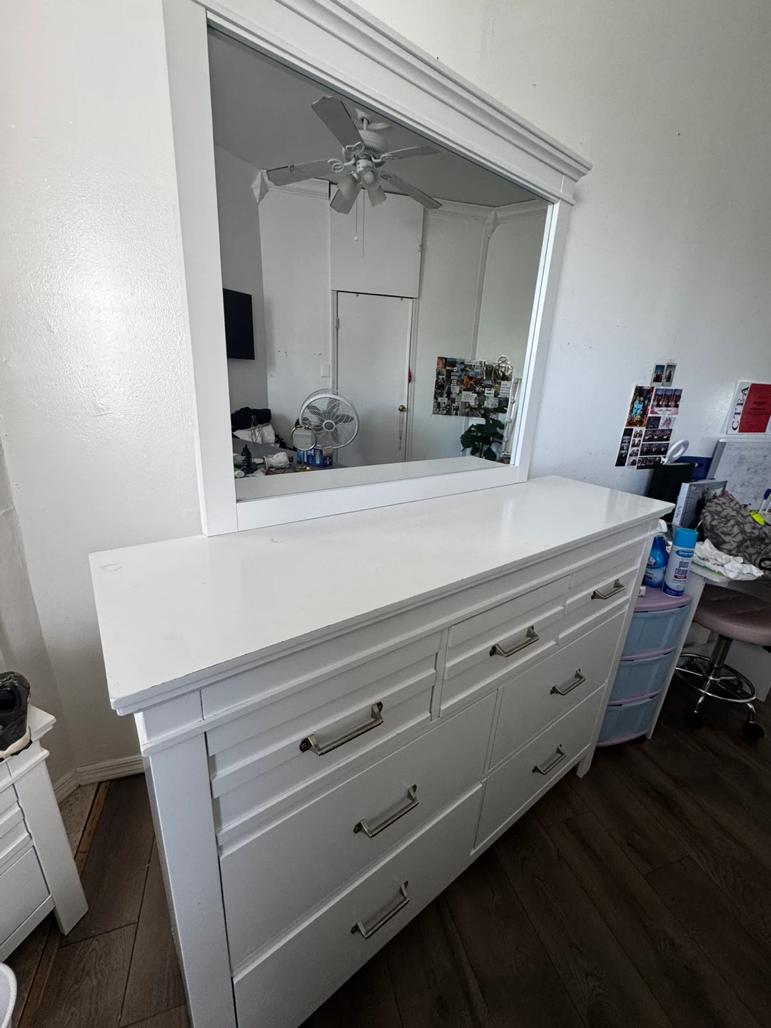White Dresser with Mirror - photo 2