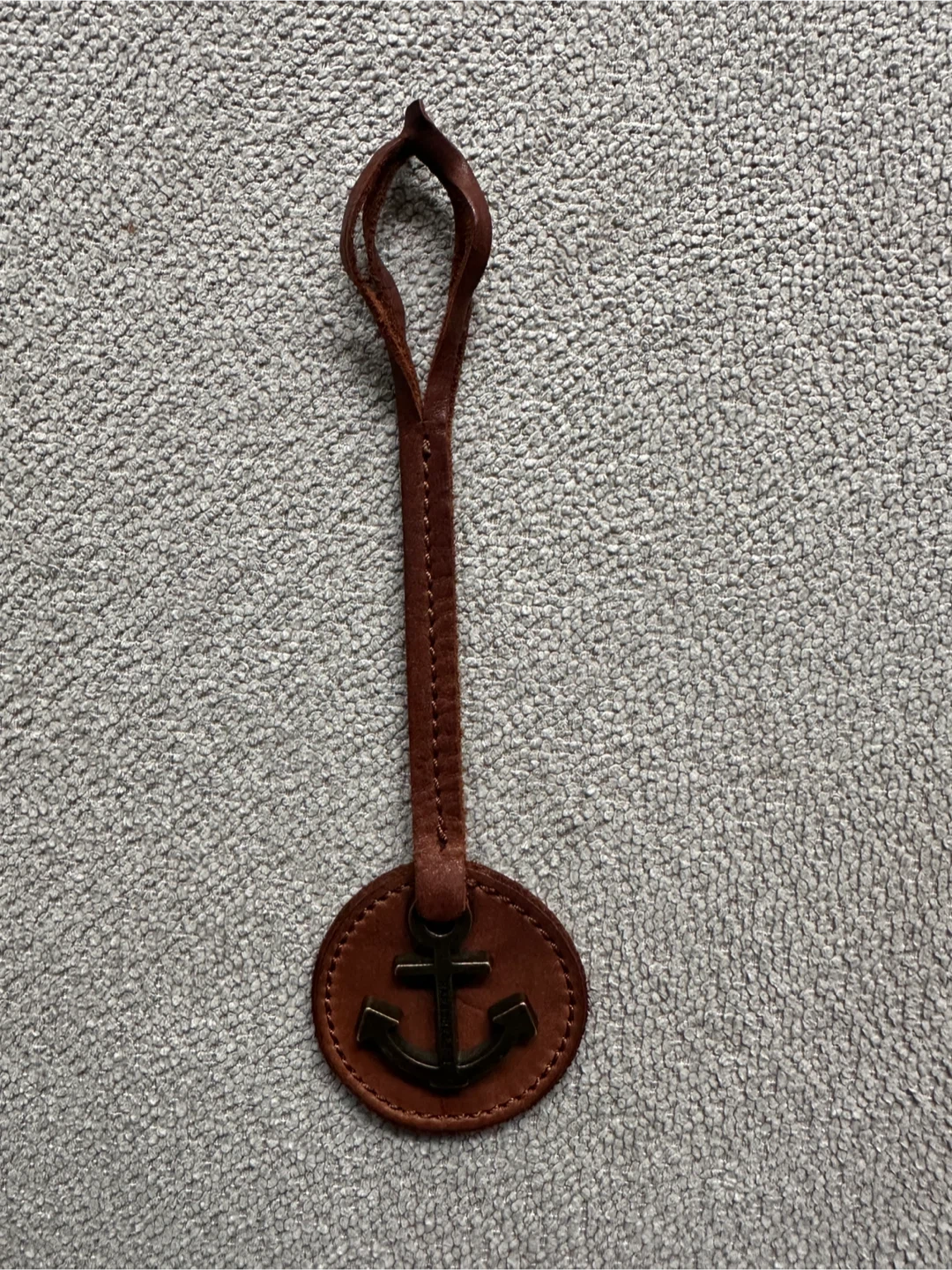 Brown Leather Anchor Keychain/Bag Charm