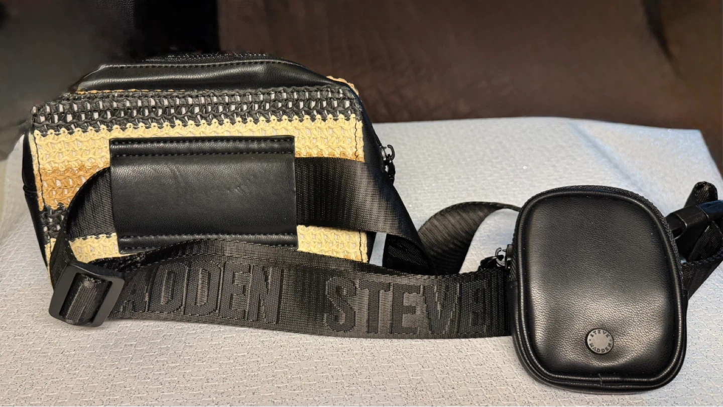 Steve Madden Straw & Faux Leather Fanny Pack with Pouch - photo 4