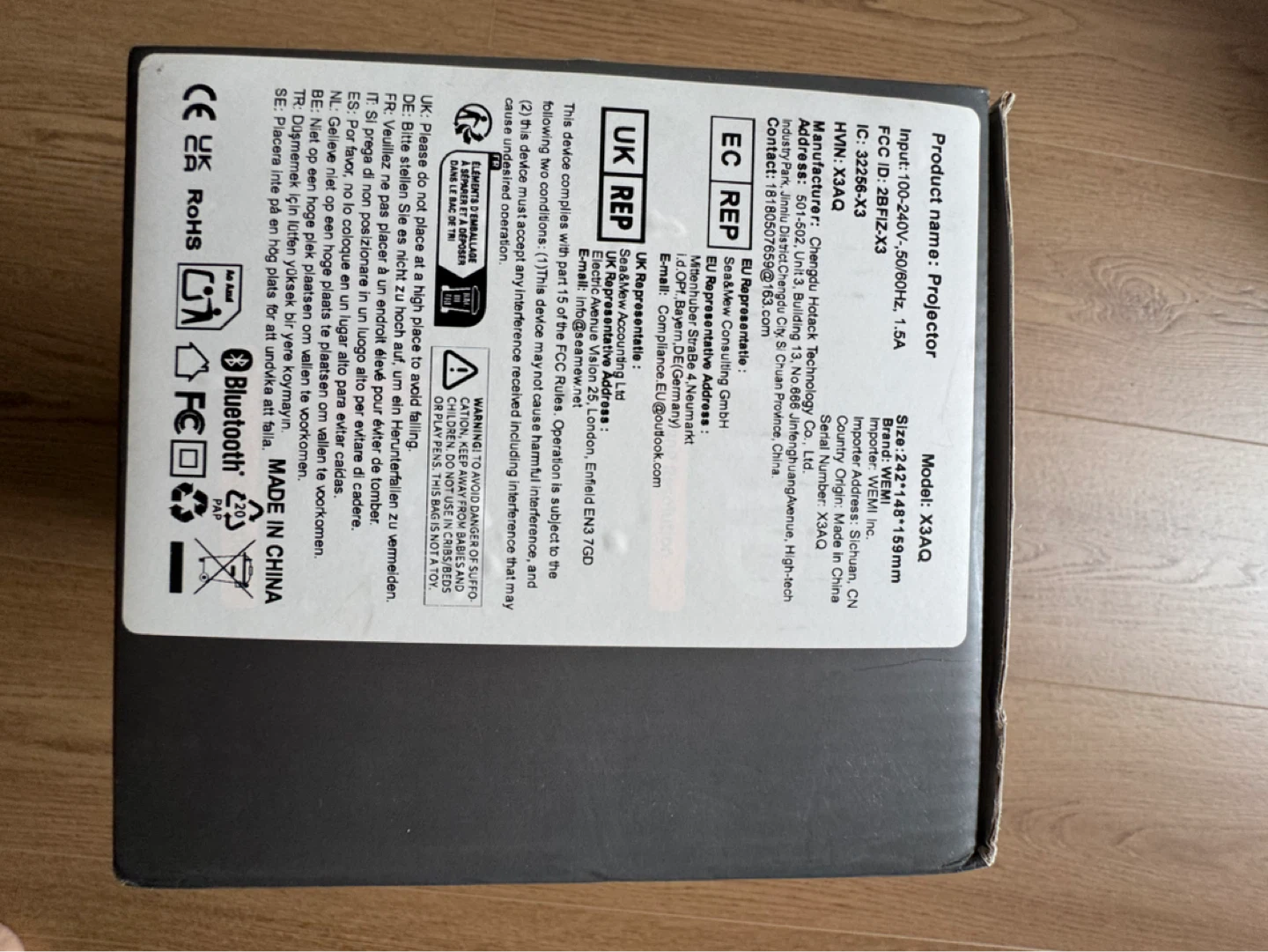 WEU Projector Model X3AG - photo 5