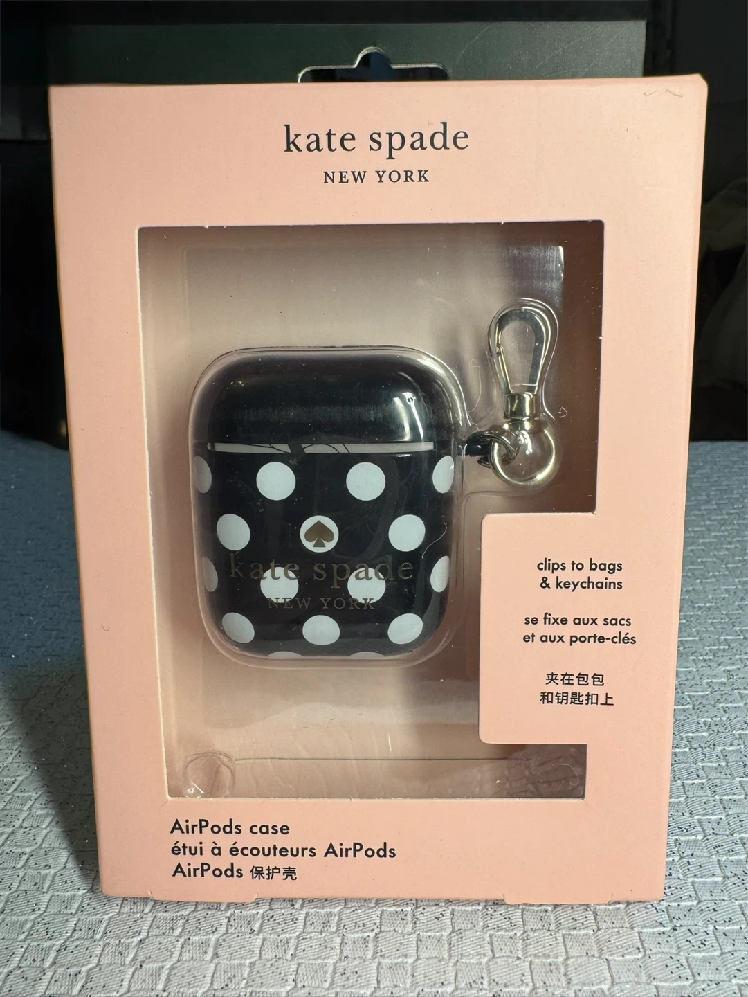 Kate Spade New York AirPods Case - Black with White Polka Dots