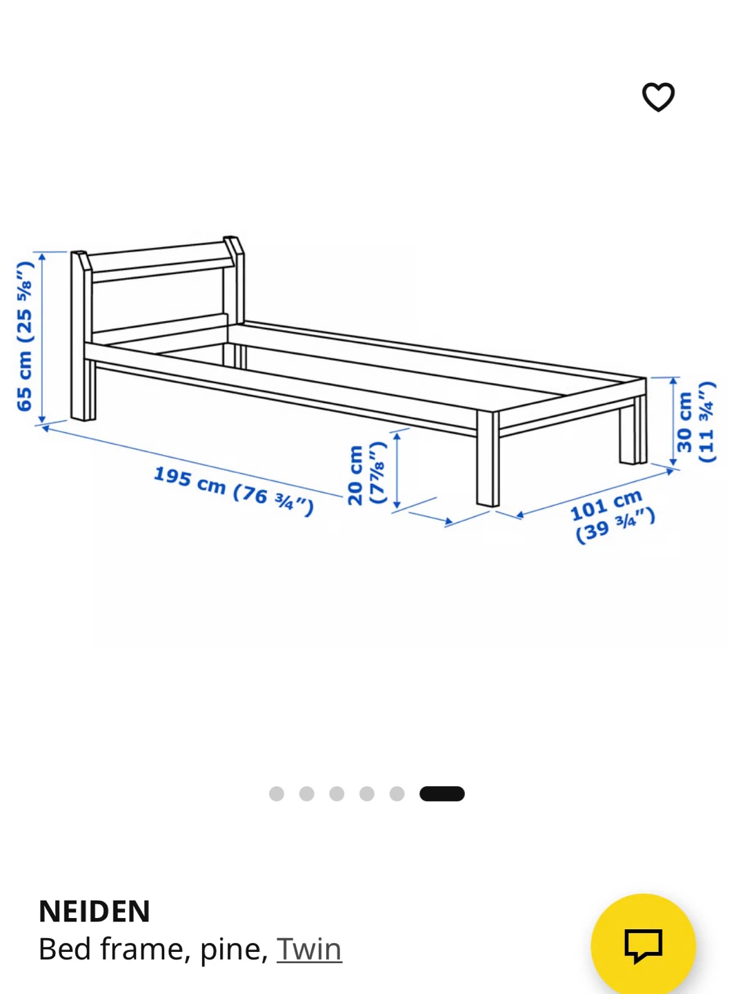 IKEA NEIDEN Twin Bed Frame - Pine - photo 3