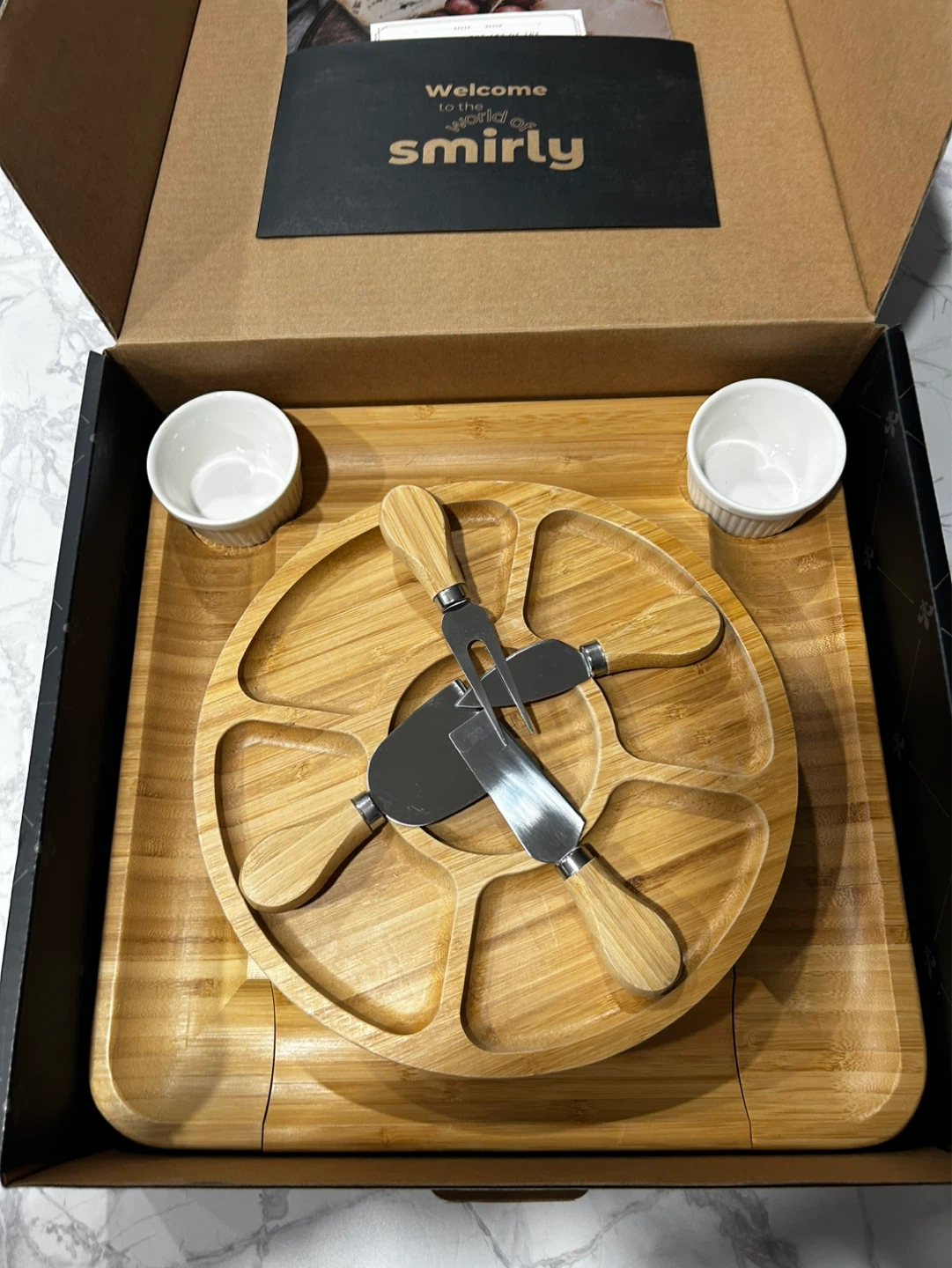 Smirly Premium Bamboo Charcuterie & Cheese Board Set - photo 2