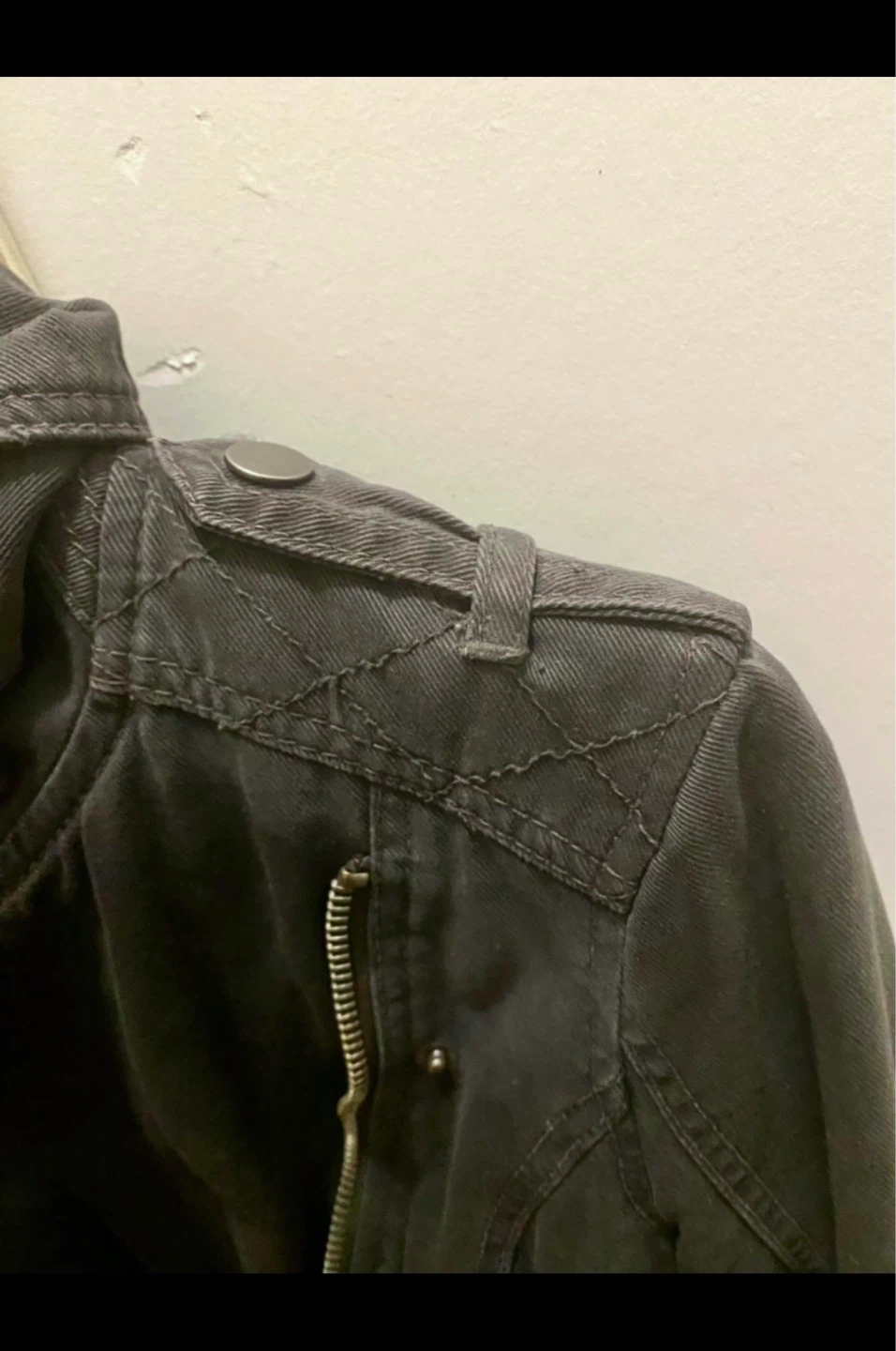 Like New Ambercrombie & Fitch Denim Motorcycle Jacket - photo 5