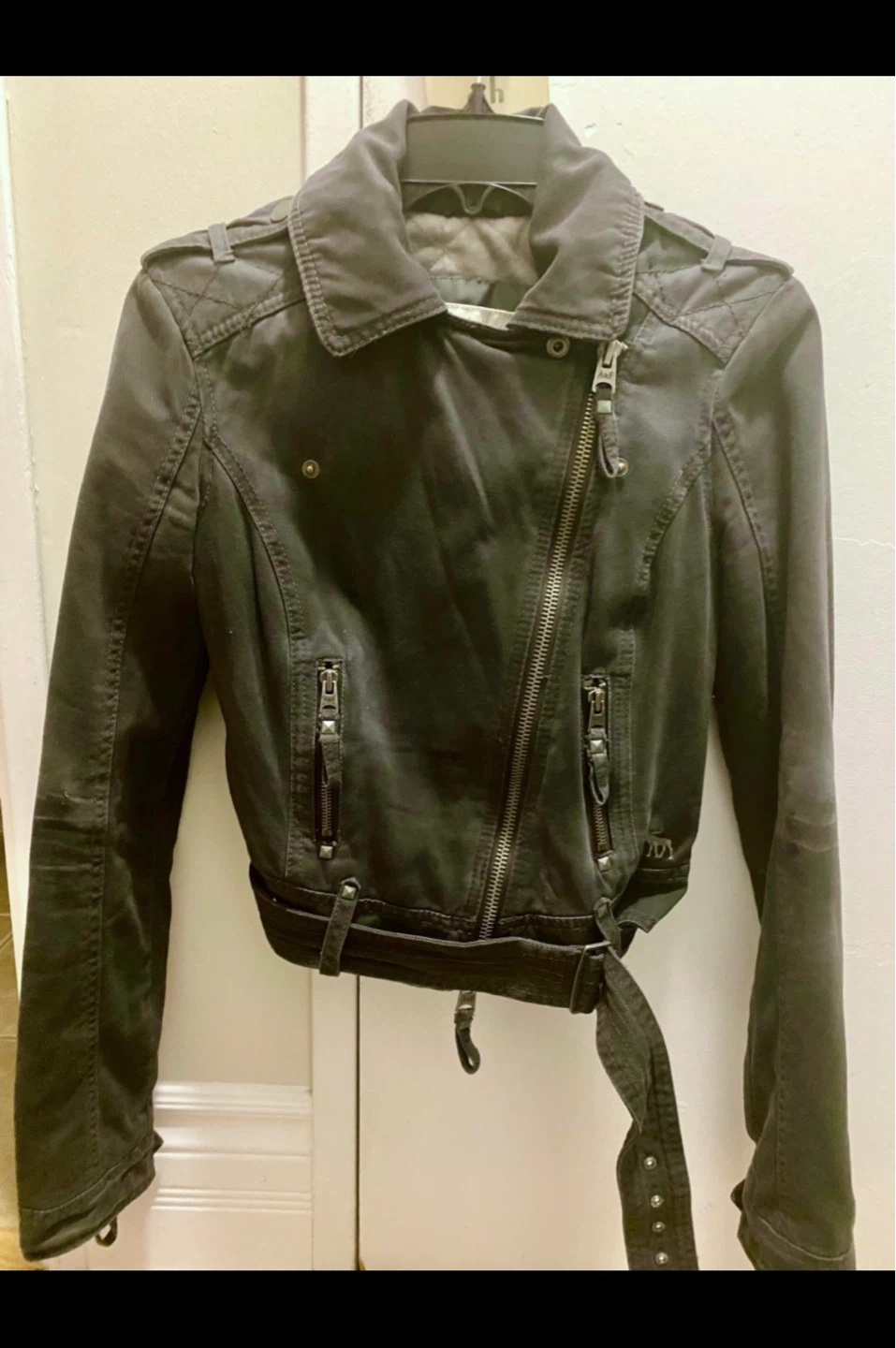 Like New Ambercrombie & Fitch Denim Motorcycle Jacket - photo 3