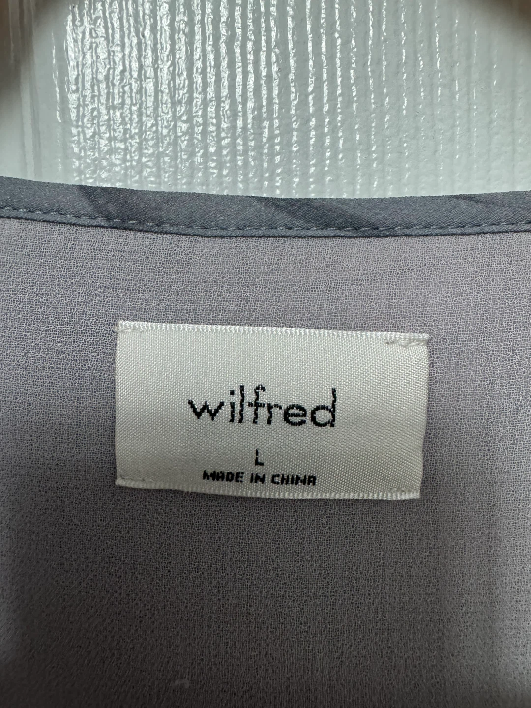 Wilfred Pleated V-Neck Blouse - Grey Swirl Print - Size L - photo 2