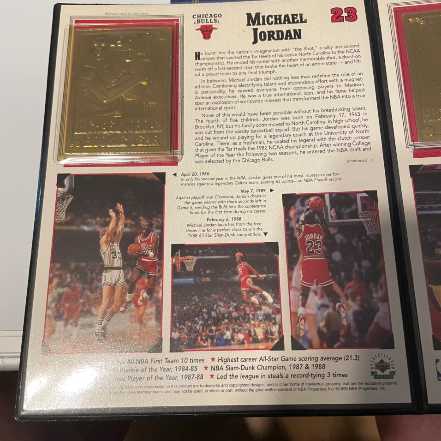 Michael Jordan 22KT Gold Rookie and Career Cards Set - photo 2