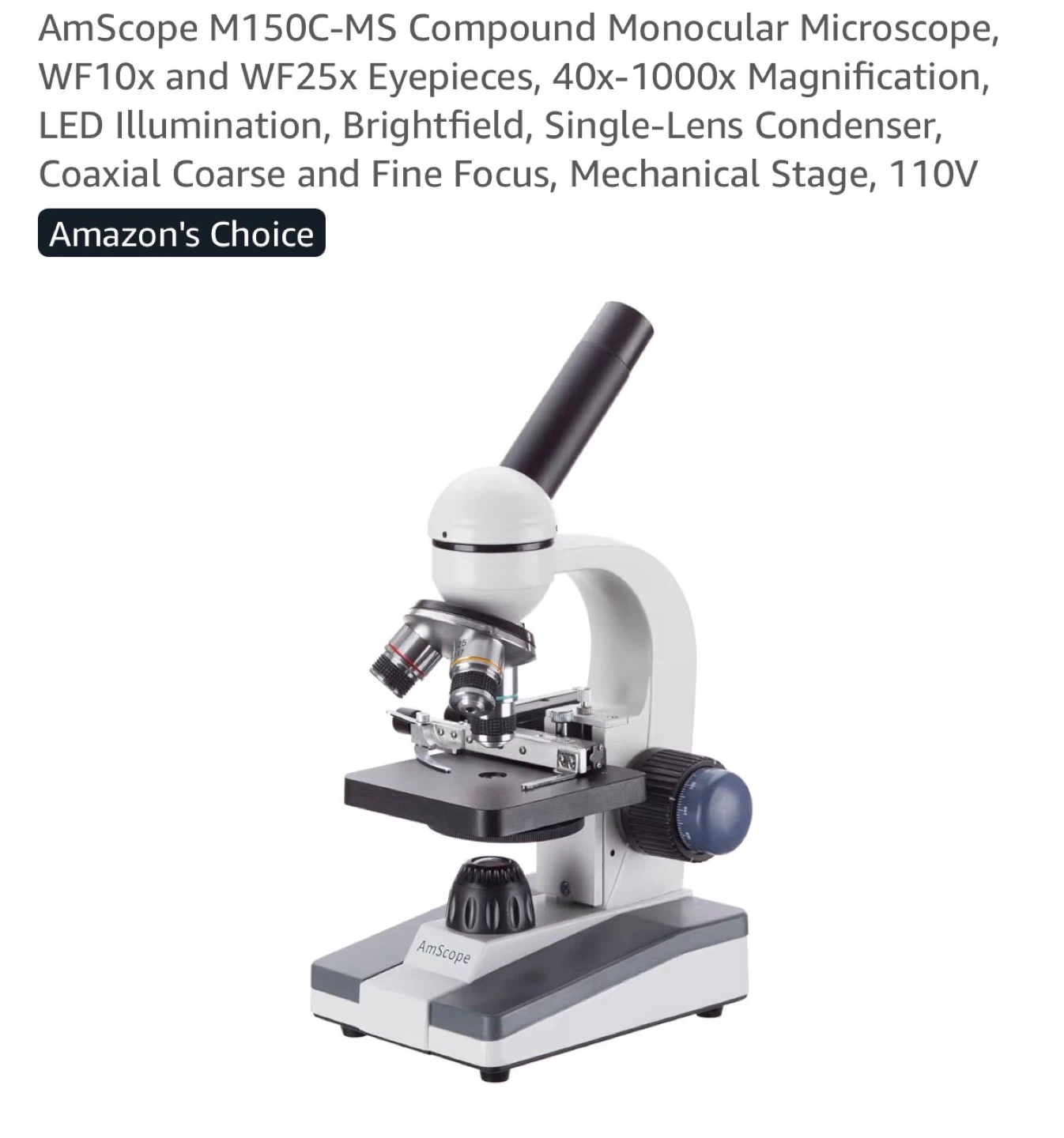 AmScope M150C-MS Compound Monocular Microscope - photo 4
