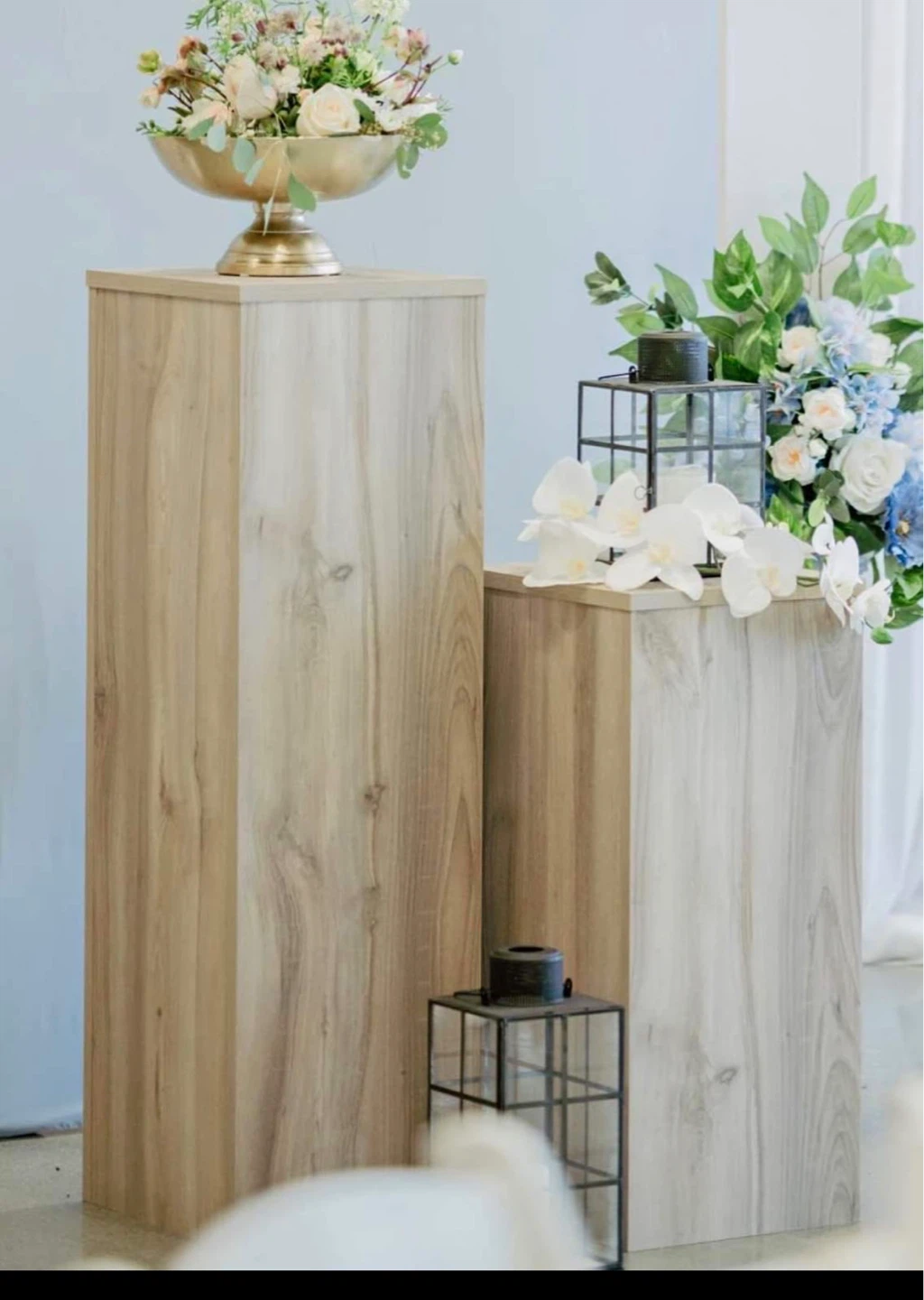 Wooden Pedestal Stands (Set of 2)