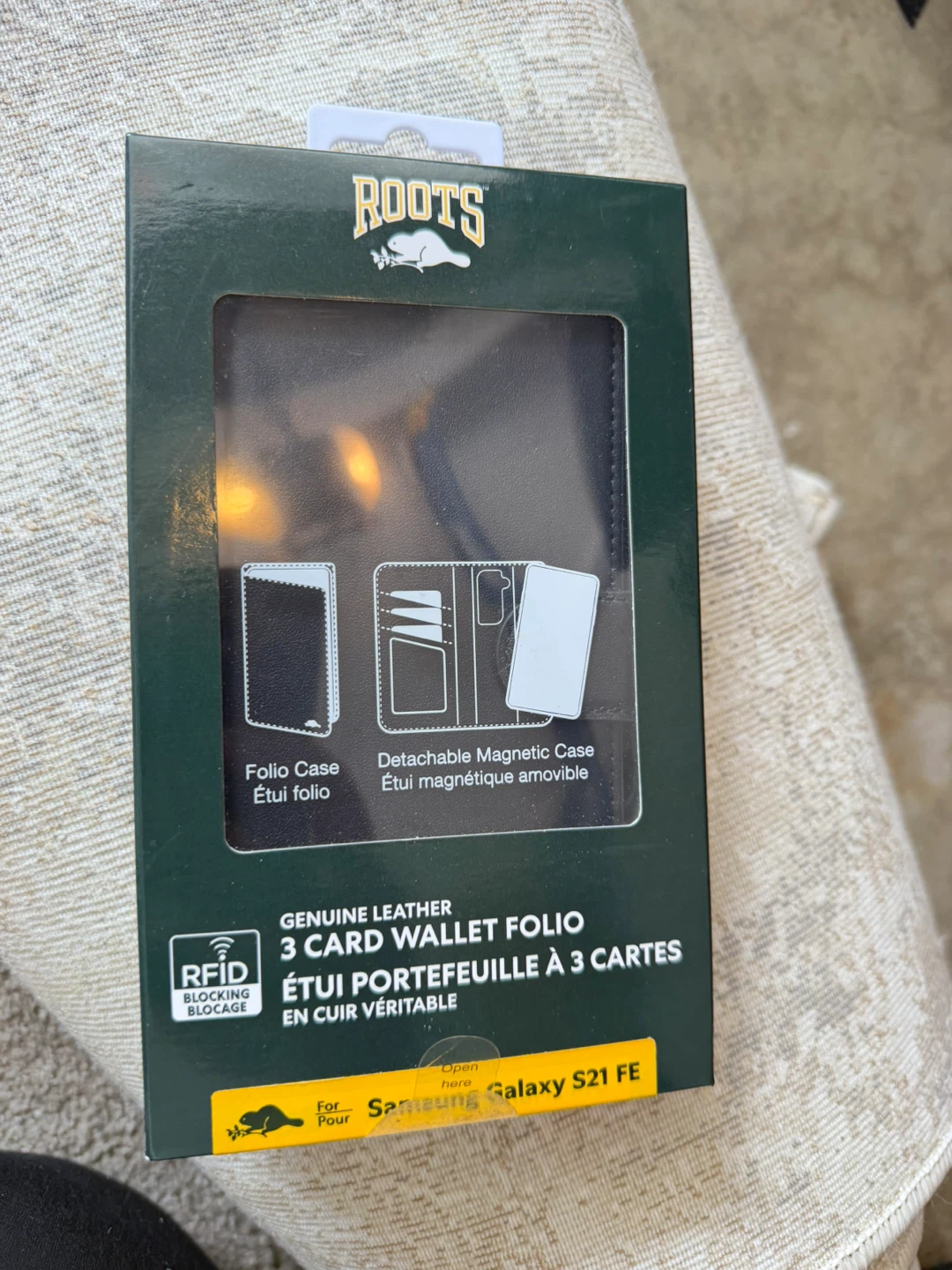 Roots Genuine Leather 3 Card Wallet Samsung Galaxy S21 FE