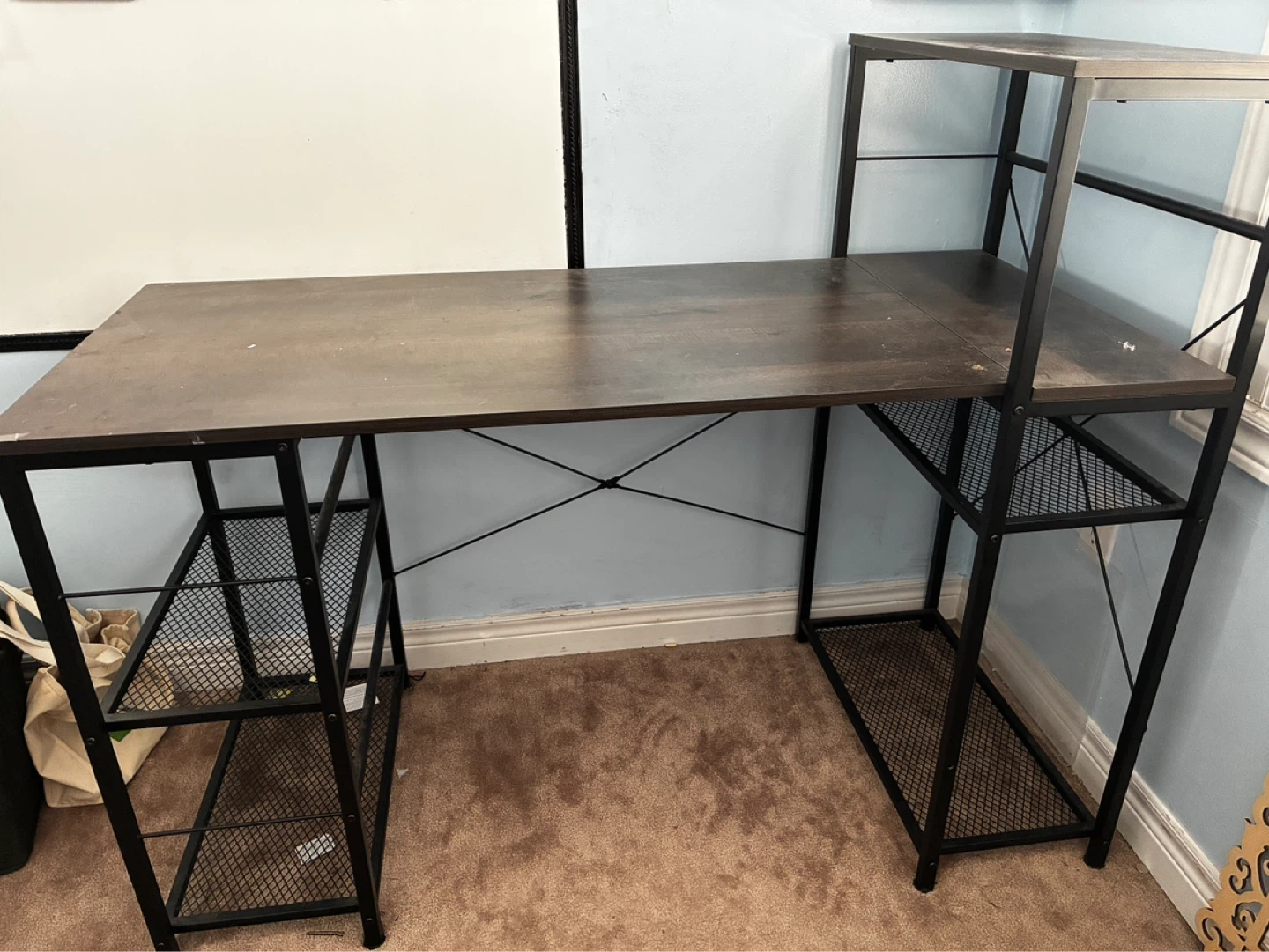 Stylish Desk with Storage Shelves
