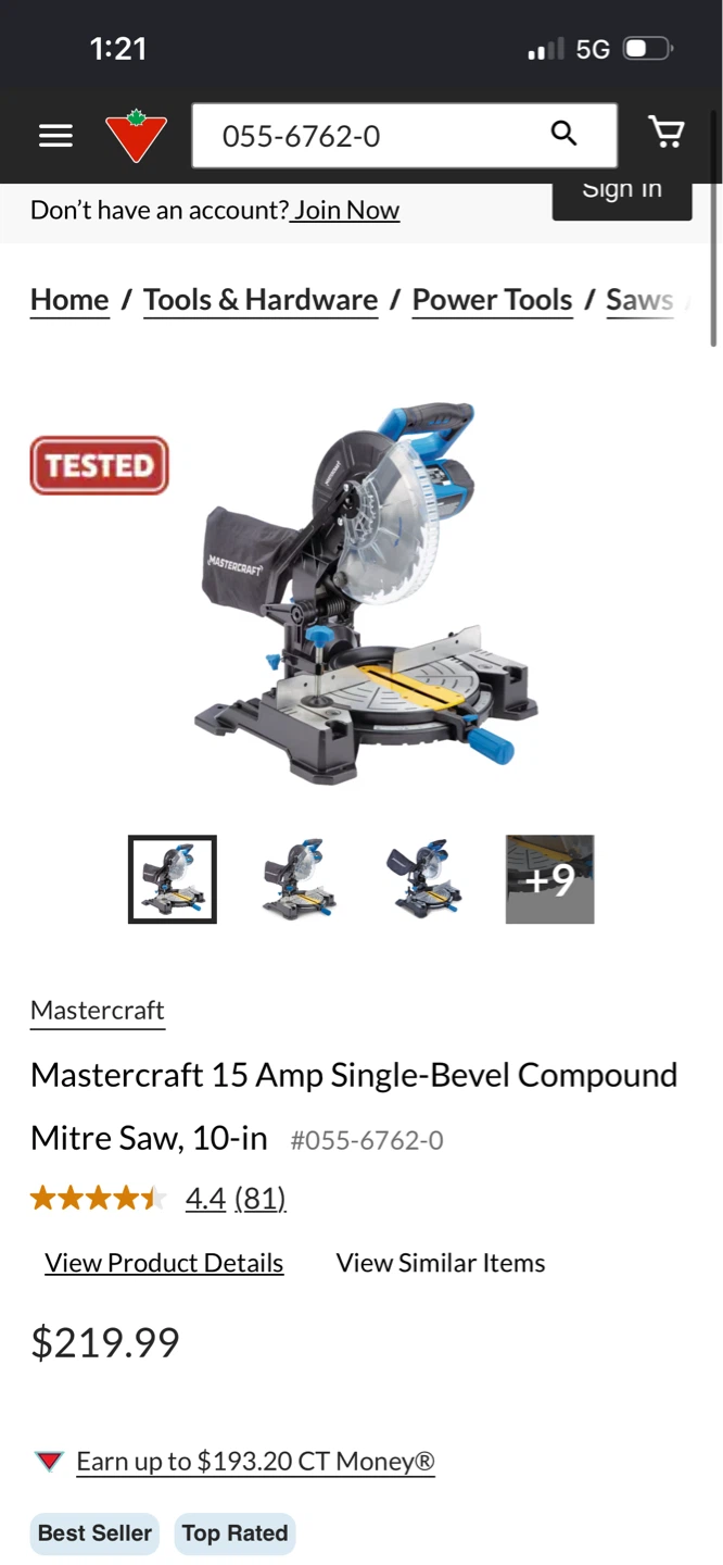 New Mastercraft 10 inch 15A Compound Mitre Saw - photo 5