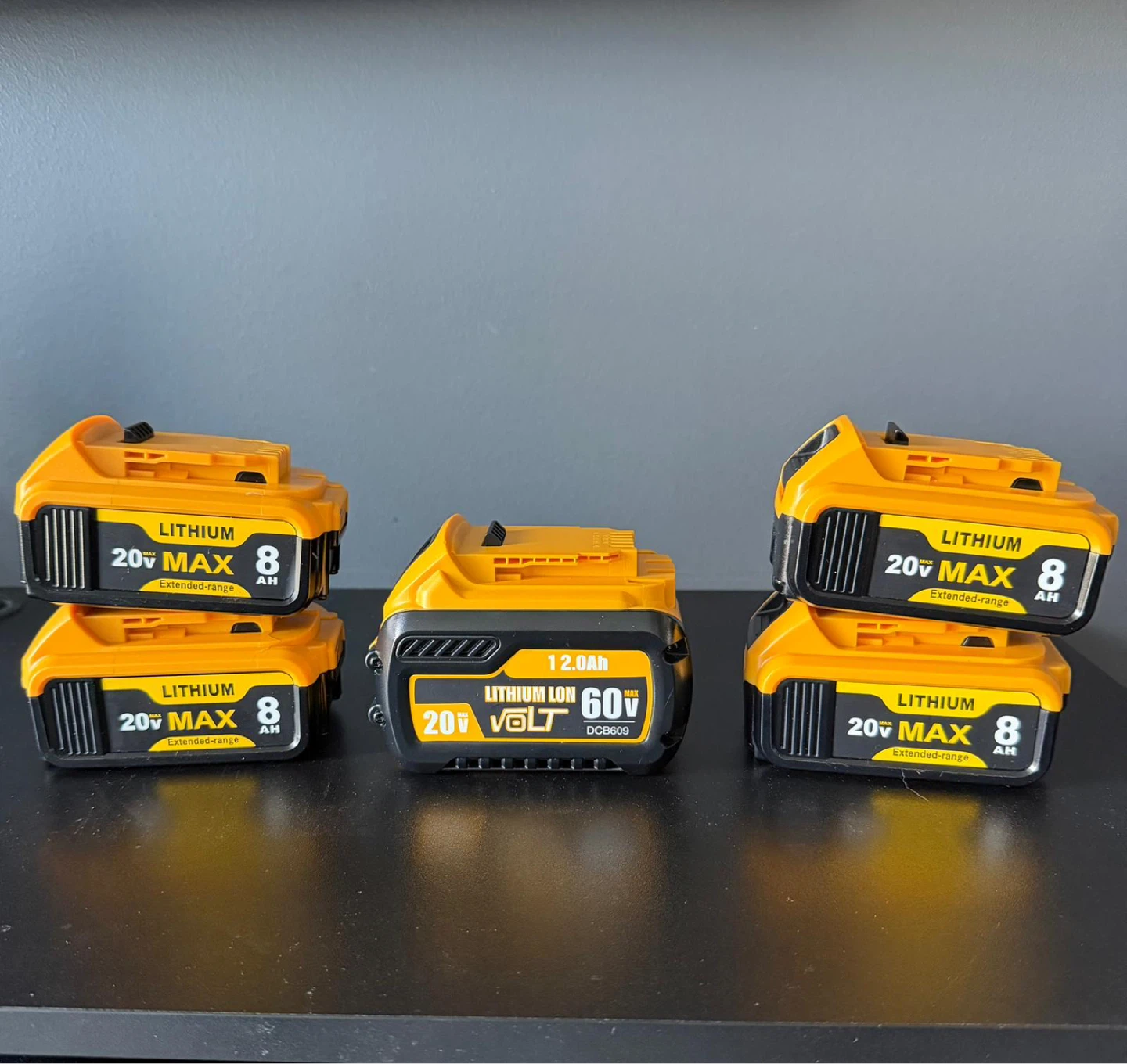 Four 20V MAX 8Ah Lithium Batteries