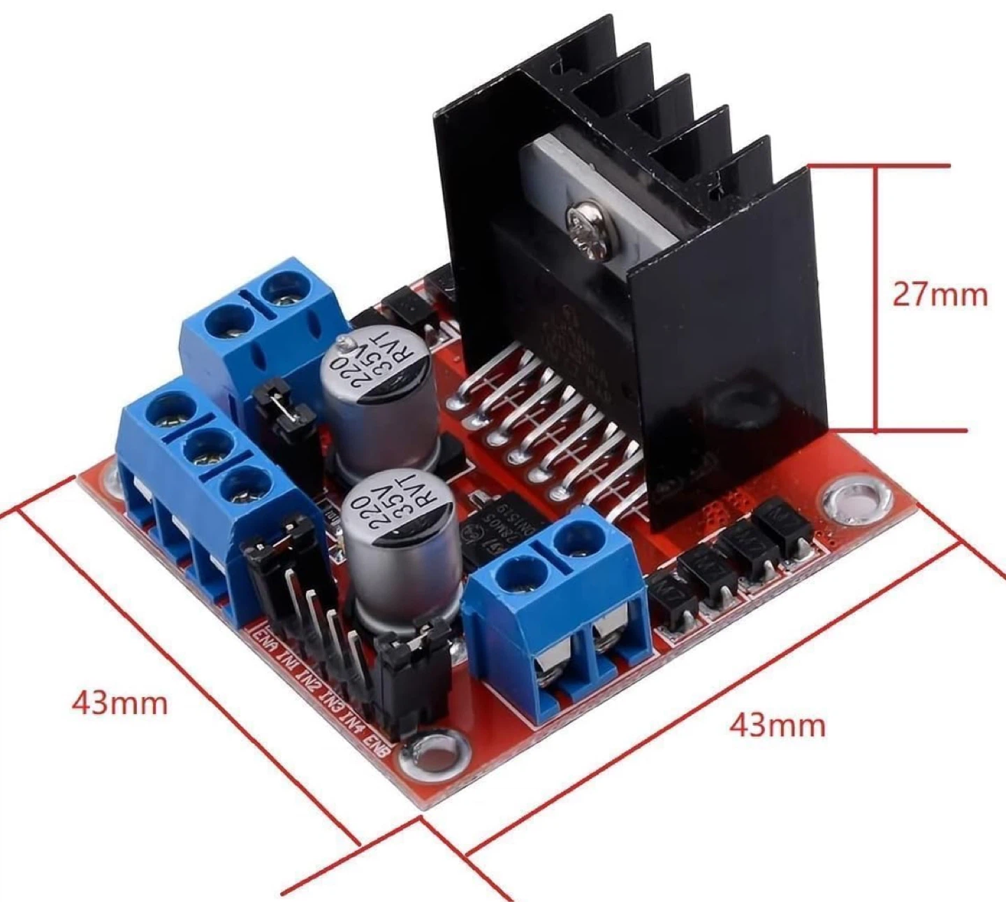 L298N Motor Driver Controller Board DC Dual H Bridge Module - photo 3