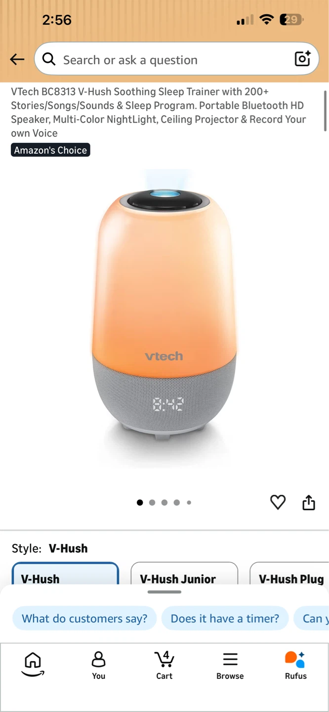 New opened box - VTech V-Hush Pro Soothing Sleep Trainer