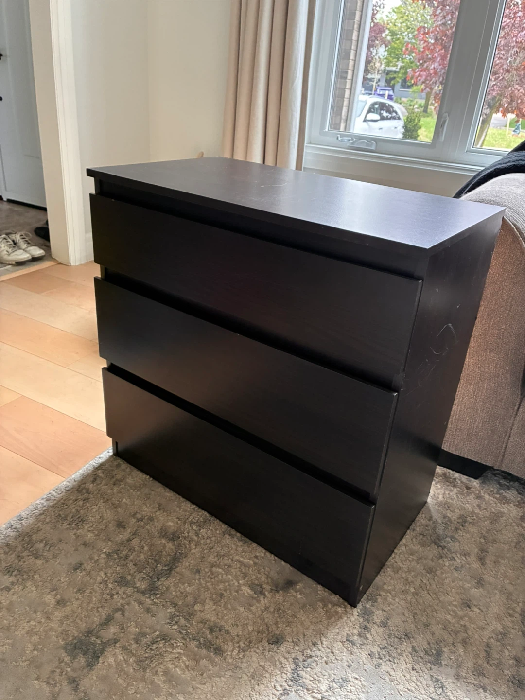 Dark Brown 3-Drawer Dresser