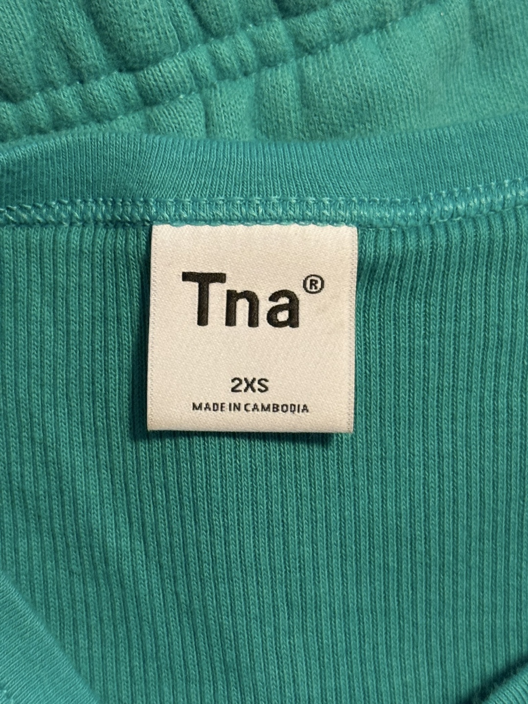 Tna Ribbed Tank Top - Teal - 2XS - photo 3