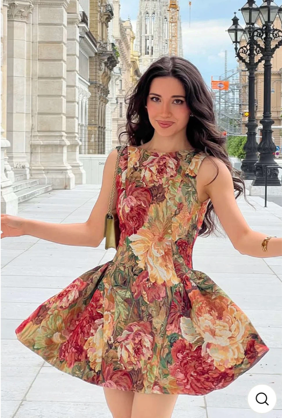 Jacquard Ruched Mini Sleeveless Dress - photo 3