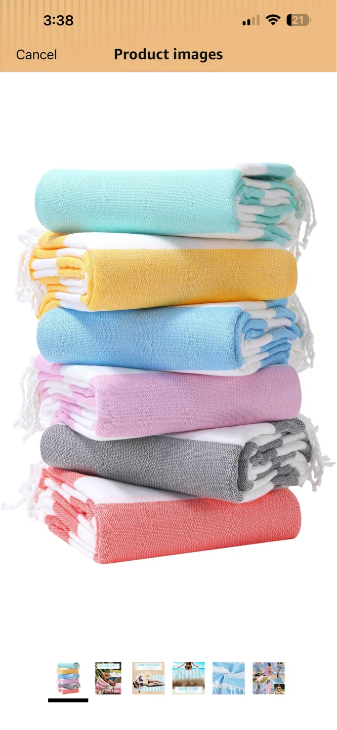 NEW Genovega 6 Pack Oversized Cotton Turkish Beach Bath Towels - photo 2