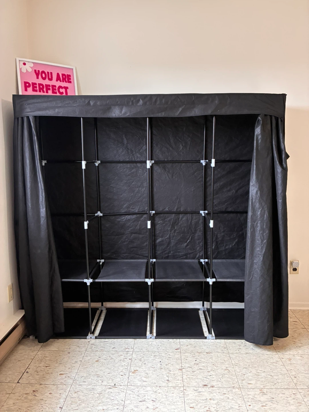 Black Portable Wardrobe Storage Organizer