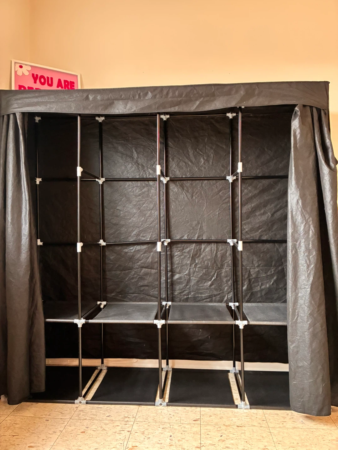 Black Portable Wardrobe Storage Organizer - photo 2