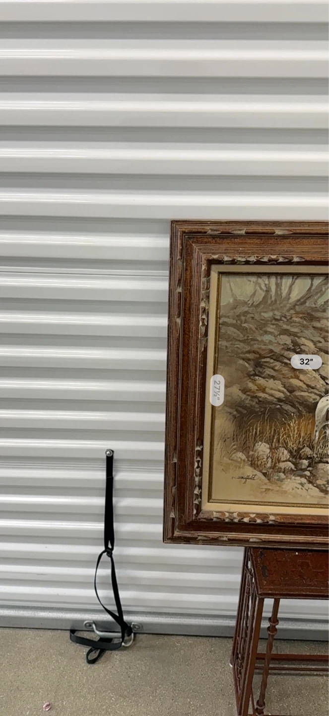 Vintage Framed Oil Painting of Hunting Dogs - photo 3