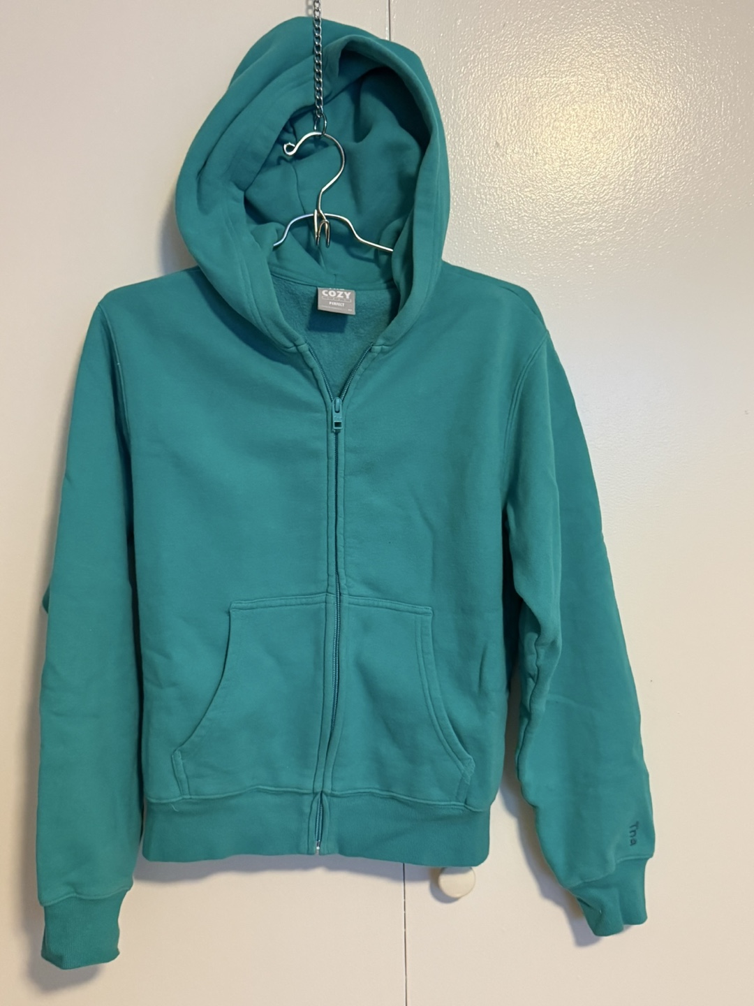 Tna Cozy Fleece Zip-Up Hoodie XS Teal