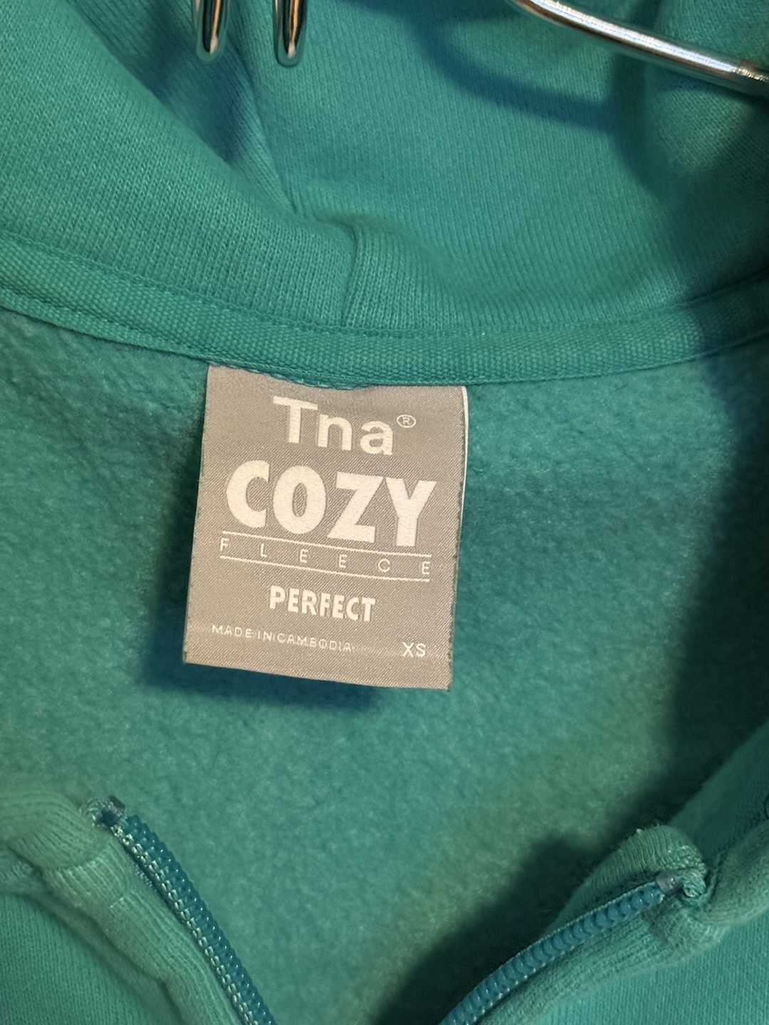 Tna Cozy Fleece Zip-Up Hoodie XS Teal - photo 3