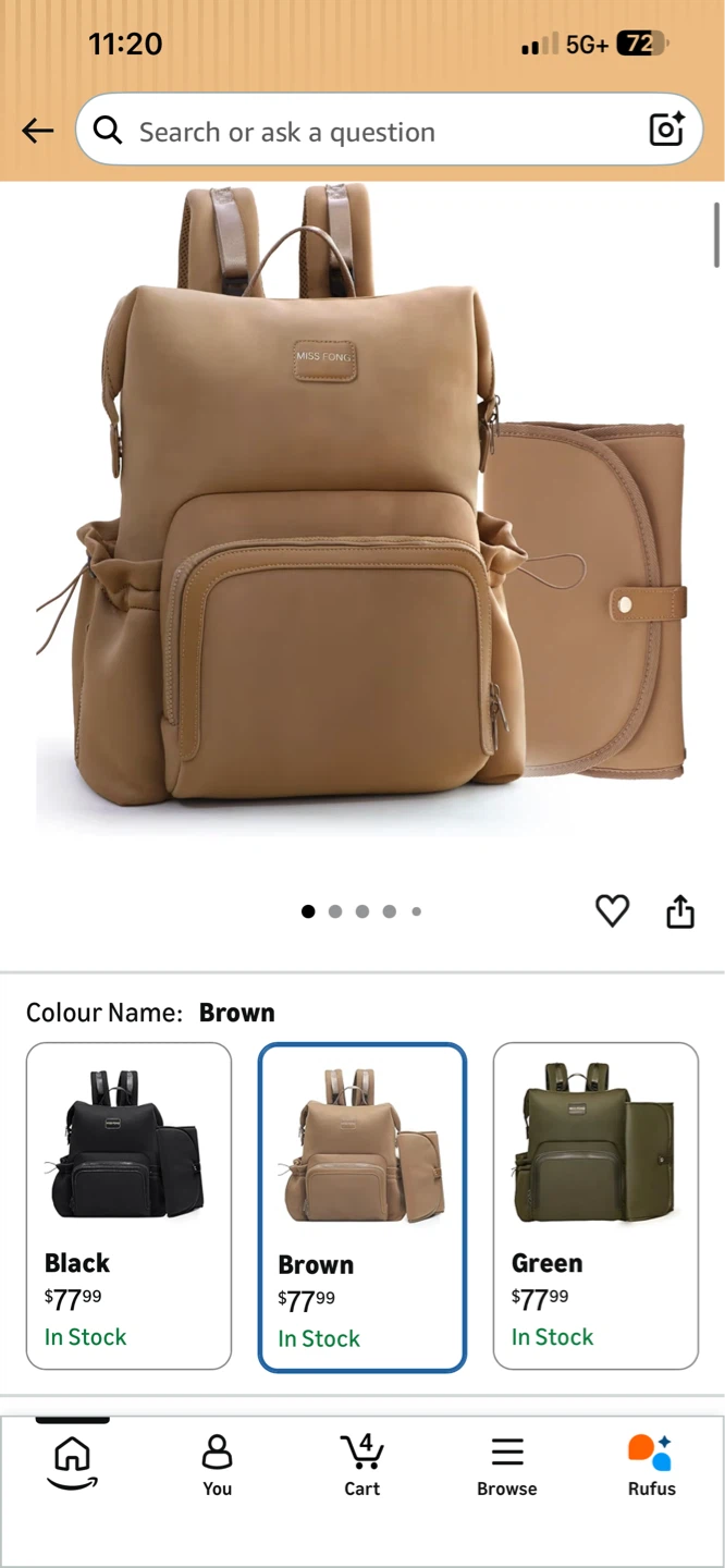 NEW! Miss Fong Diaper Backpack Bag - Brown - photo 2