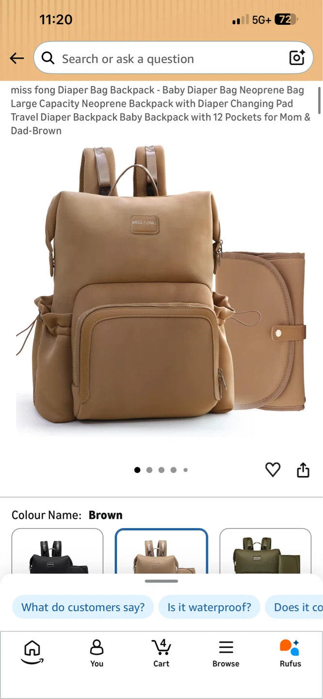 NEW! Miss Fong Diaper Backpack Bag - Brown