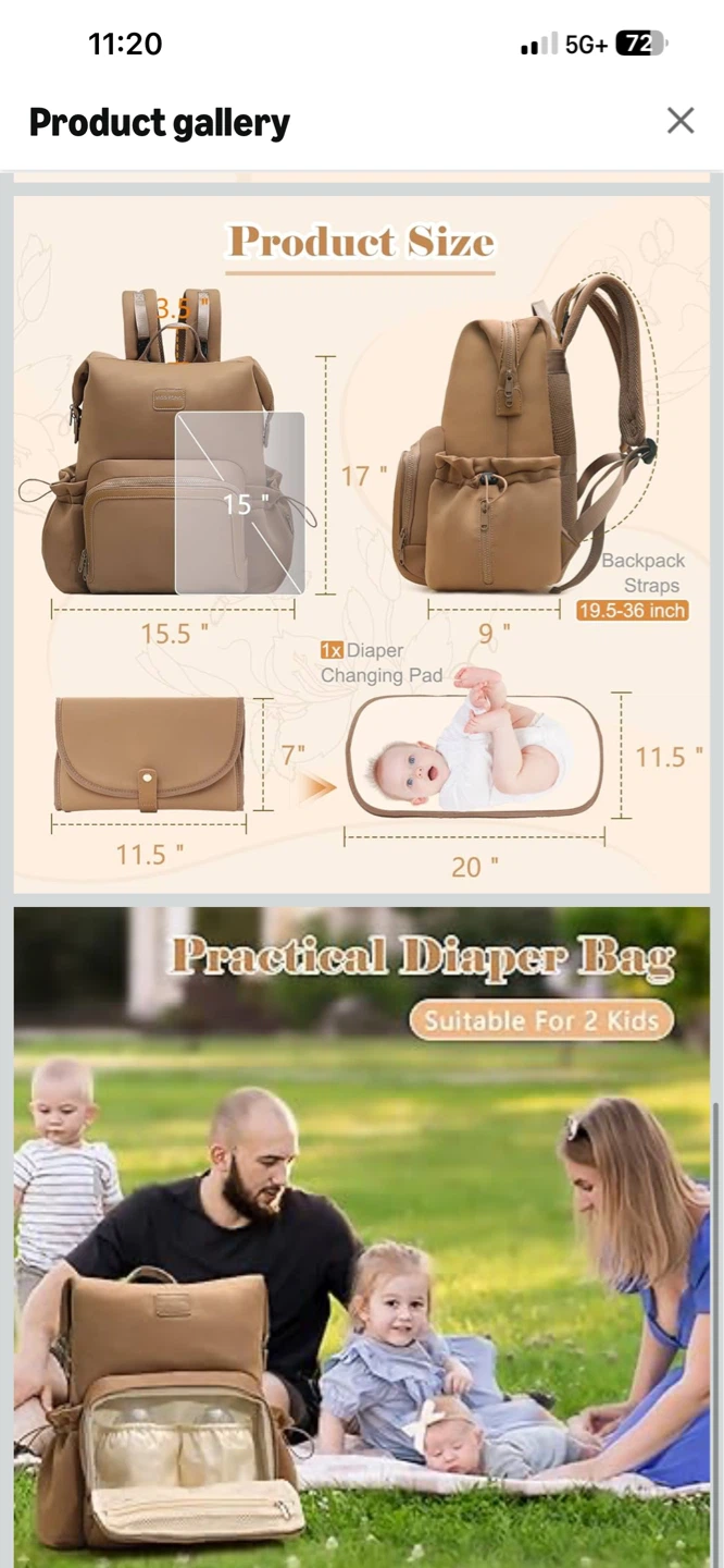 NEW! Miss Fong Diaper Backpack Bag - Brown - photo 5