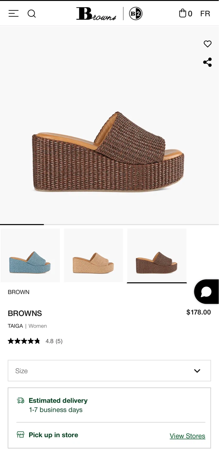 Browns Taiga Wedge Sandals Size 35