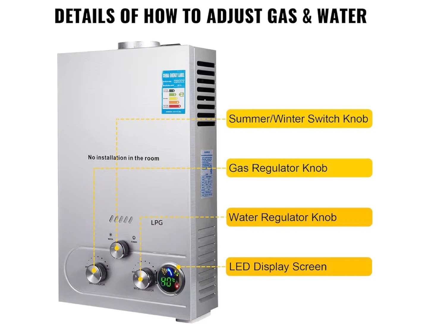 12L LPG Gas Water Heater - photo 2