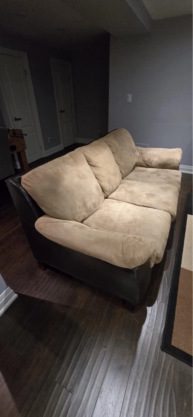 Taupe Suede 3-Seater Sofa