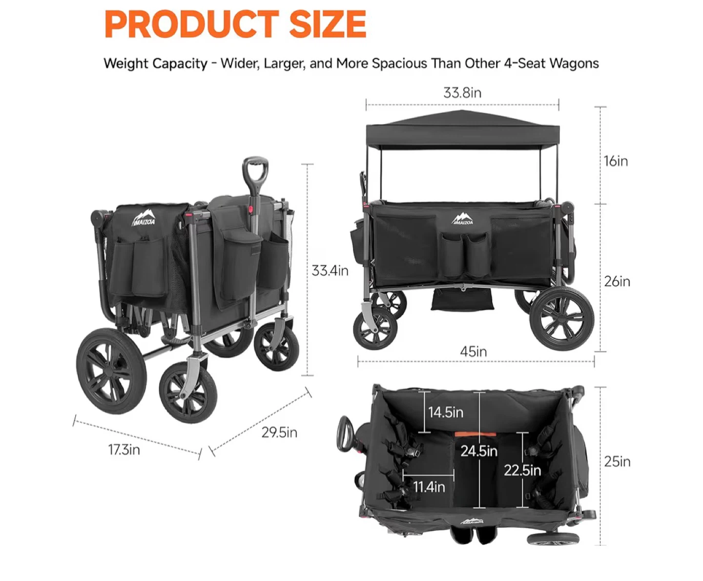 AMAIZOA 4-Seater Wagon with Canopy - photo 2