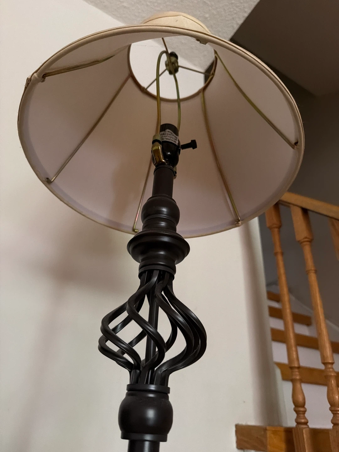 2pc set of Torchiere Floor Lamp with Twisted Metal Accent - photo 2