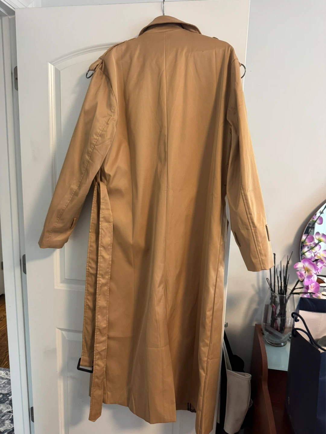 Men’s Tan Long Trench Coat Size S - photo 2