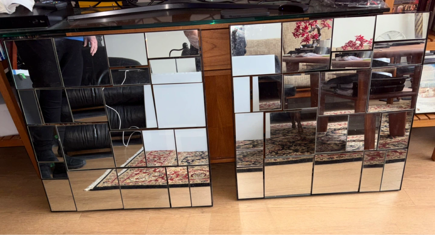 Two CB2 Perspective Wall Mirrors
