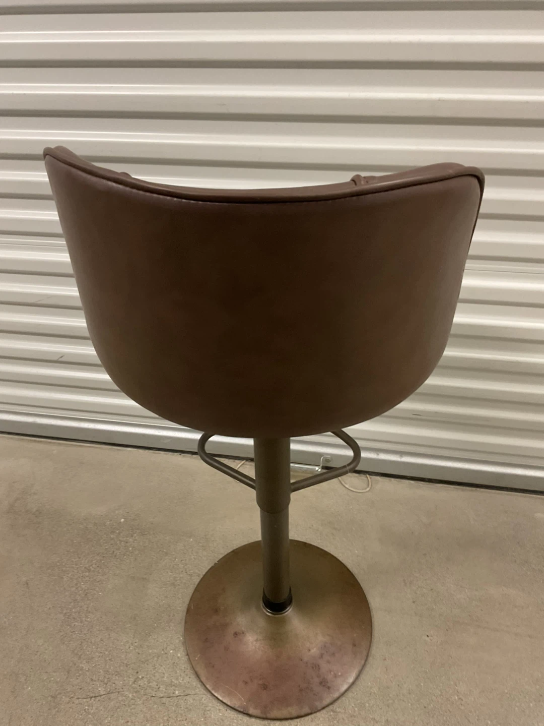 Brown Faux Leather Swivel Bar Stool - photo 4