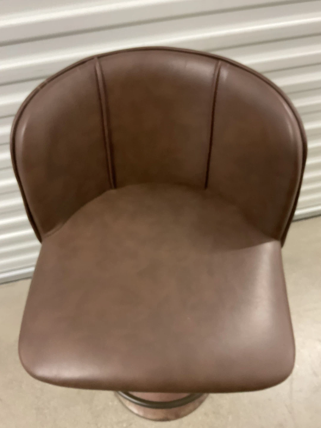 Brown Faux Leather Swivel Bar Stool - photo 2
