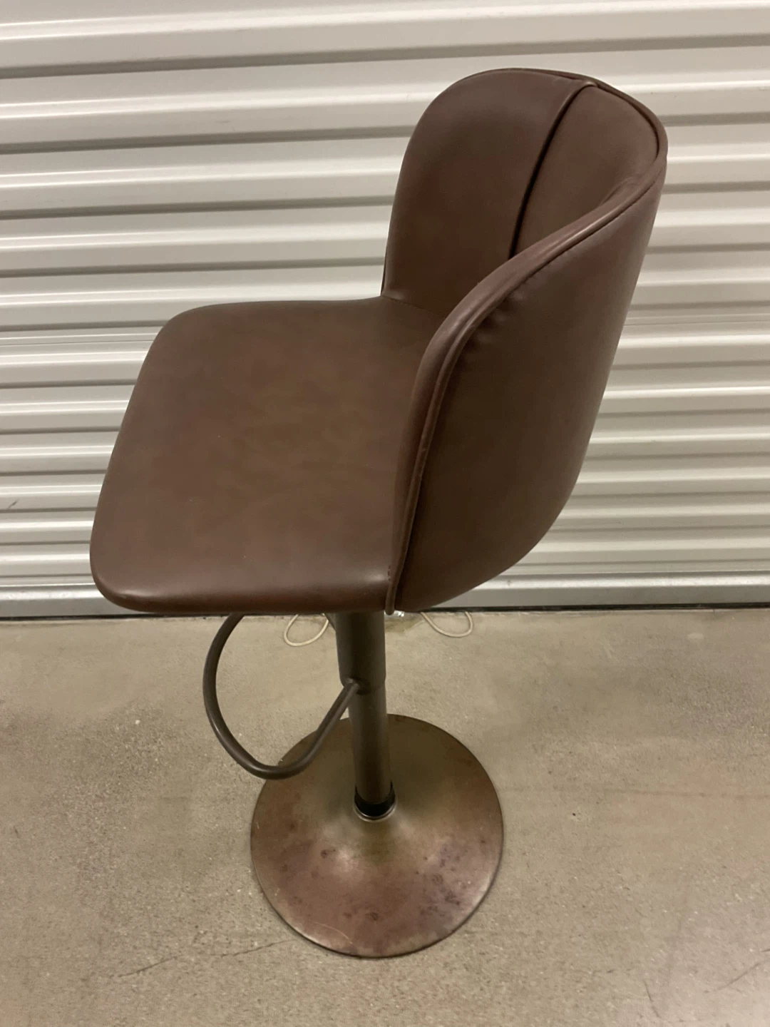 Brown Faux Leather Swivel Bar Stool - photo 3