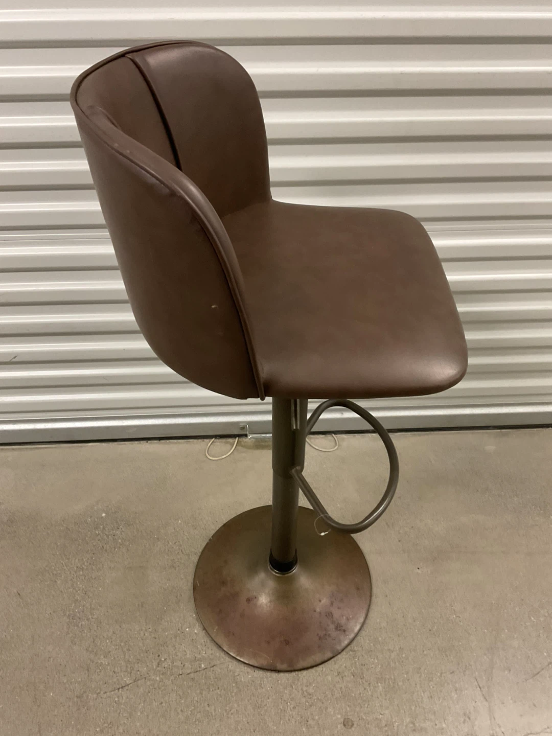 Brown Faux Leather Swivel Bar Stool - photo 5