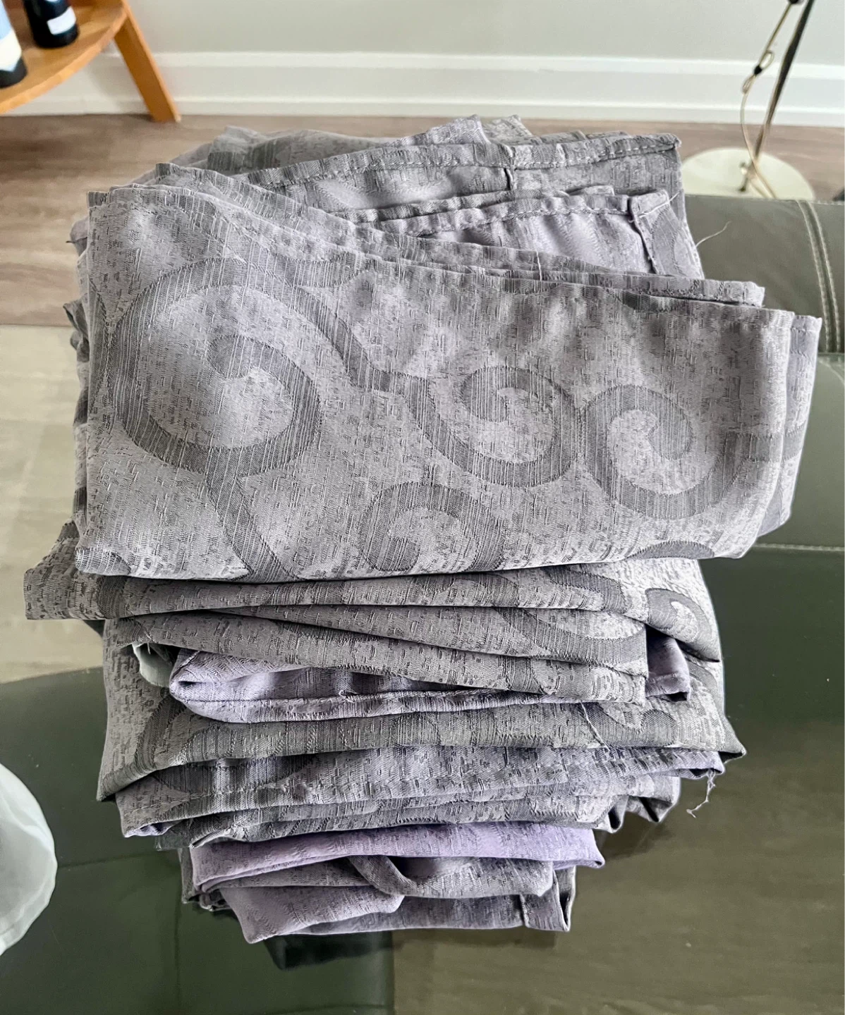Grey Patterned Grommet Curtains - photo 2