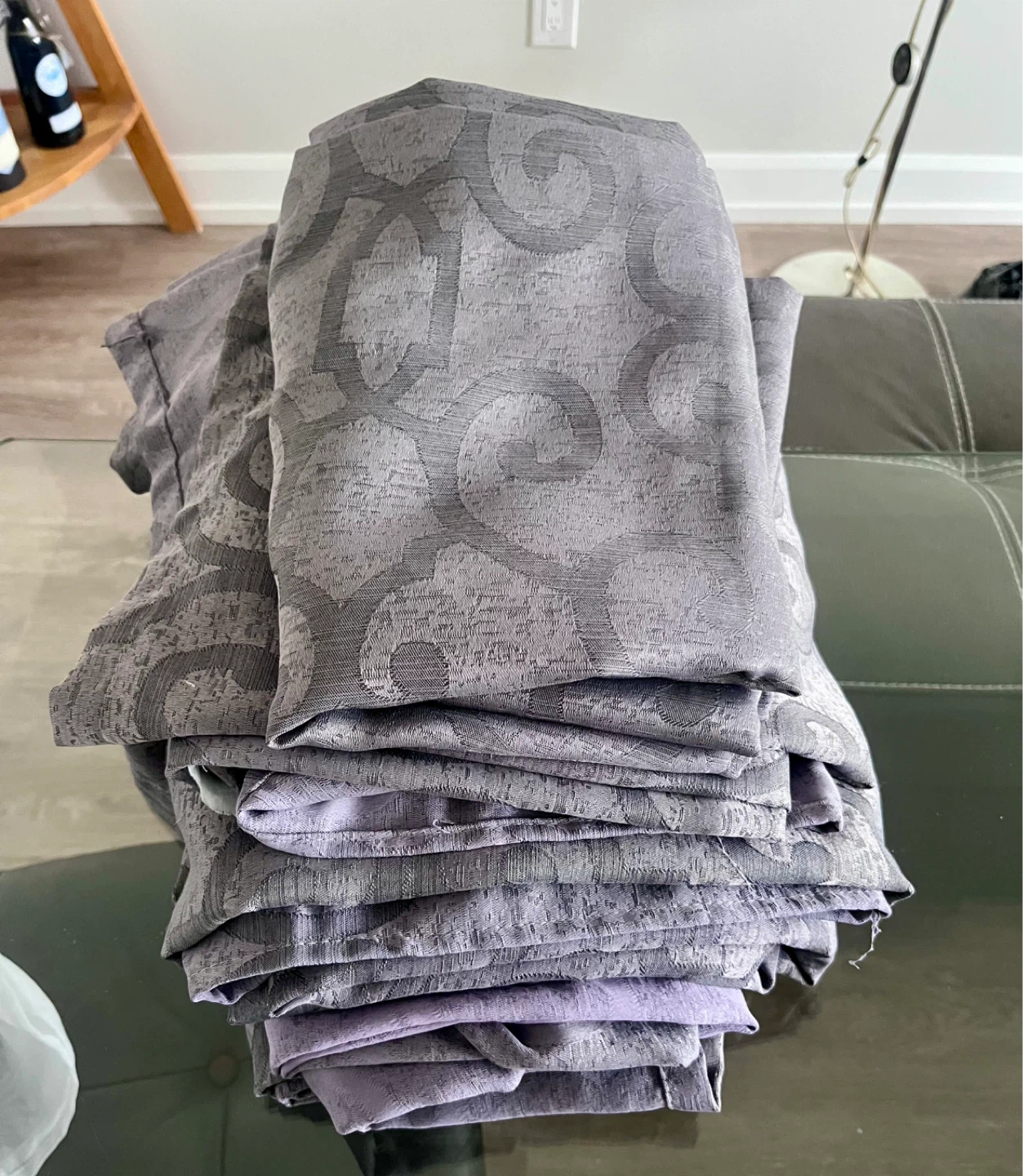 Grey Patterned Grommet Curtains - photo 3