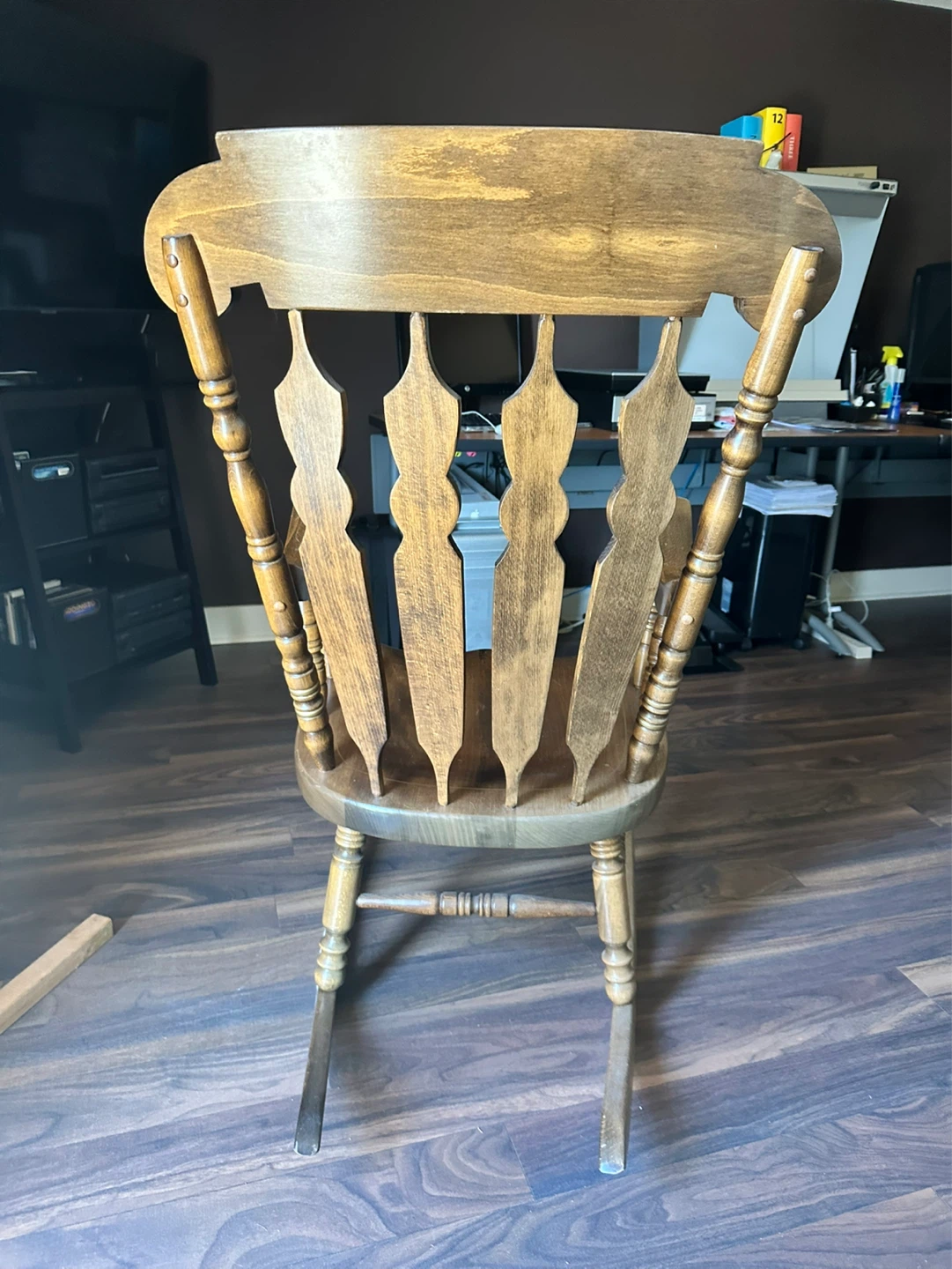 Wooden Rocking Chair with Ornate Back - photo 5