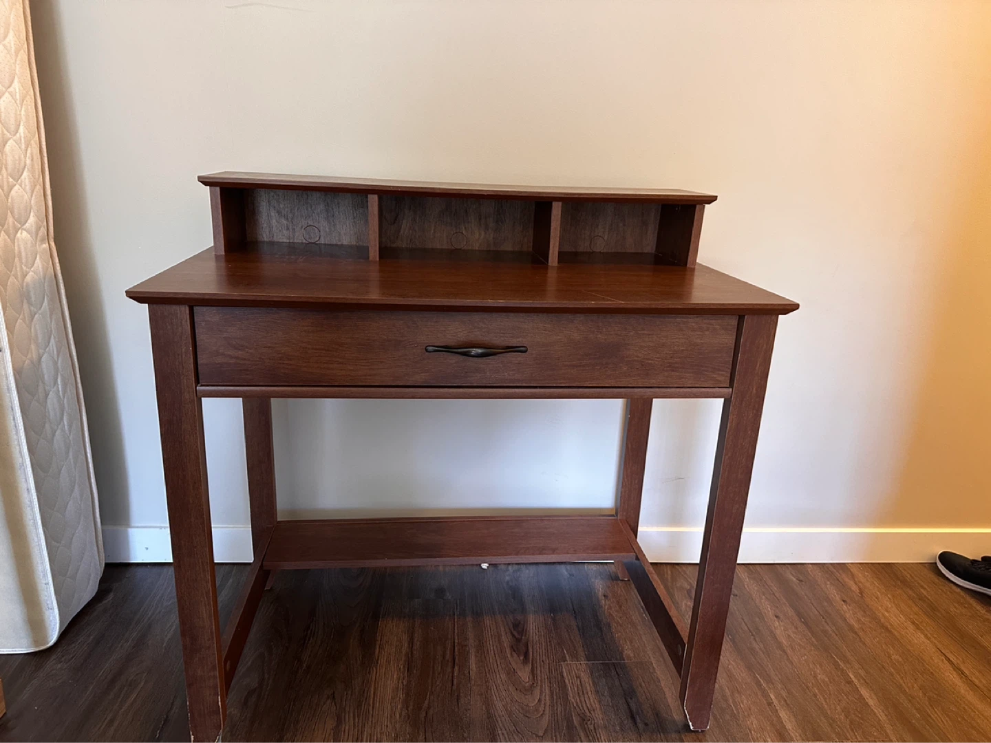 Wood Writing Desk with Hutch